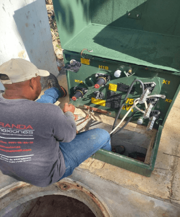 Intervención eléctrica relacionada con cables de potencia de 34 KV en Campeche